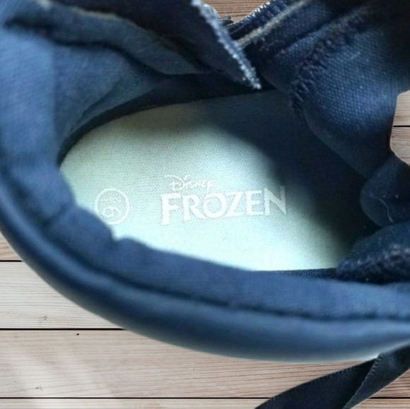 DISNEY-FROZEN NAVY & SILVER GLITTER HIGH-TOP SZ 9.5 - Picture 6 of 7